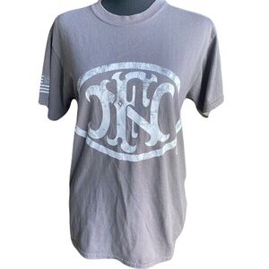FN Firearms Logo Tee Tactical Unisex Small Gray Shirt